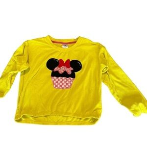Disney Store Yellow Swim Terrycloth Coverup Minnie Cupcake Applique size 11/12